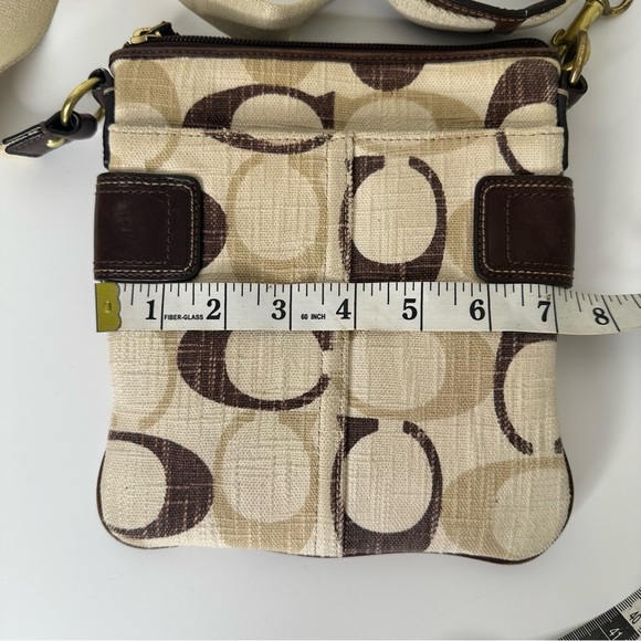 Coach Signature Crossbody Swingpack Cream/Tan/Brown Handbag 41464 - Picture 16 of 16